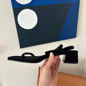 The Row velvet sandals